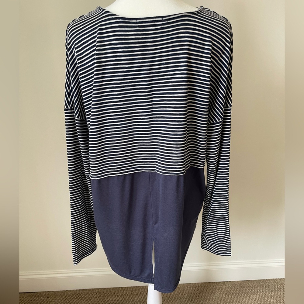 Stevie Hender - Navy and White Striped Top - Size M - Picture 5 of 9